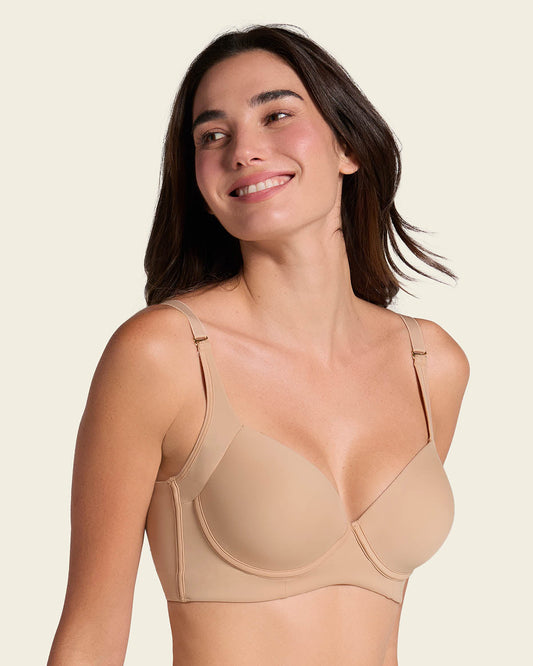 High Profile Bra + Stripe Undetectable Panty in Golden Beige